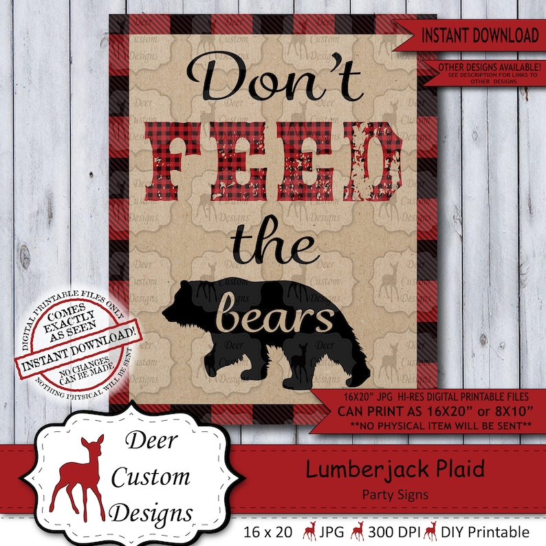 Printable Lumberjack Party Sign Plaid Baby Shower or Boy - Etsy