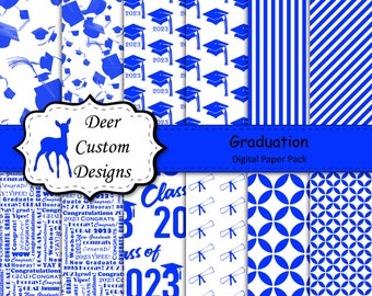 2023 Graduation Paper Pack | Graduation Scrapbook Paper | Printable Graduation Papers | Grad Paper | Printable Grad Papers | Scrapbook Paper