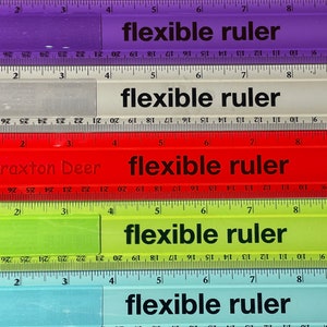 Personalized Laser Engraved 12 Flexible Ruler for Back to School Elementary Student or Teacher Gift Laser Engraved Wood Rulers image 3