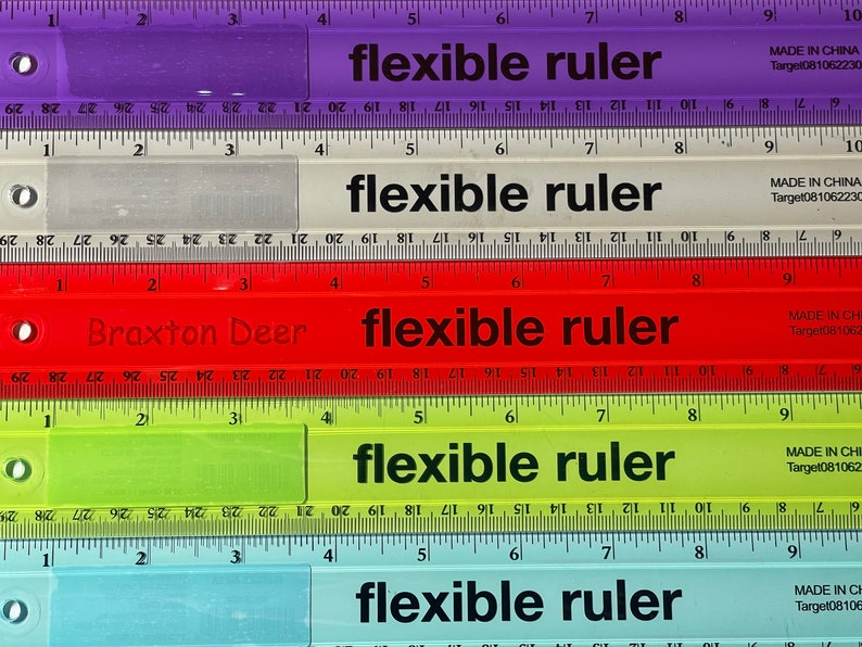 Personalized Laser Engraved 12 Flexible Ruler for Back to School Elementary Student or Teacher Gift Laser Engraved Wood Rulers image 3