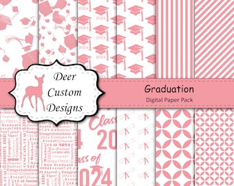 2024 Graduation Paper Pack | Graduation Scrapbook Paper | Printable Graduation Papers | Grad Paper | Printable Grad Papers | Scrapbook Paper
