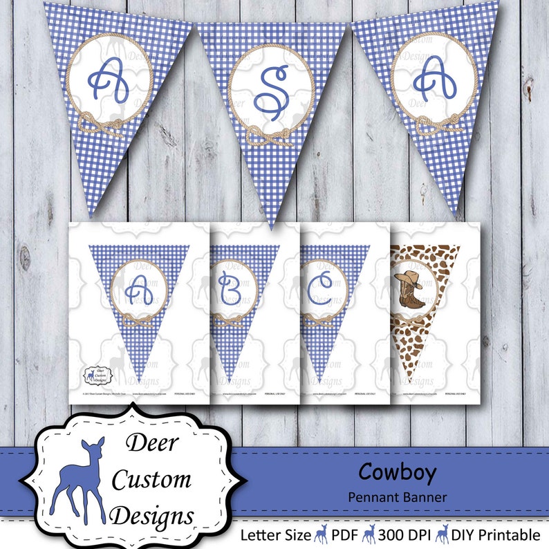 Cowboy Banner Cowboy Birthday Banner Western Party Banner Western Birthday Instant Download Printable image 1