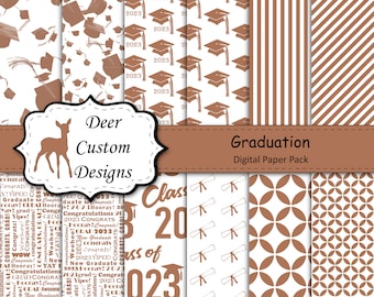 2023 Graduation Paper Pack | Graduation Scrapbook Paper | Printable Graduation Papers | Grad Paper | Printable Grad Papers | Scrapbook Paper