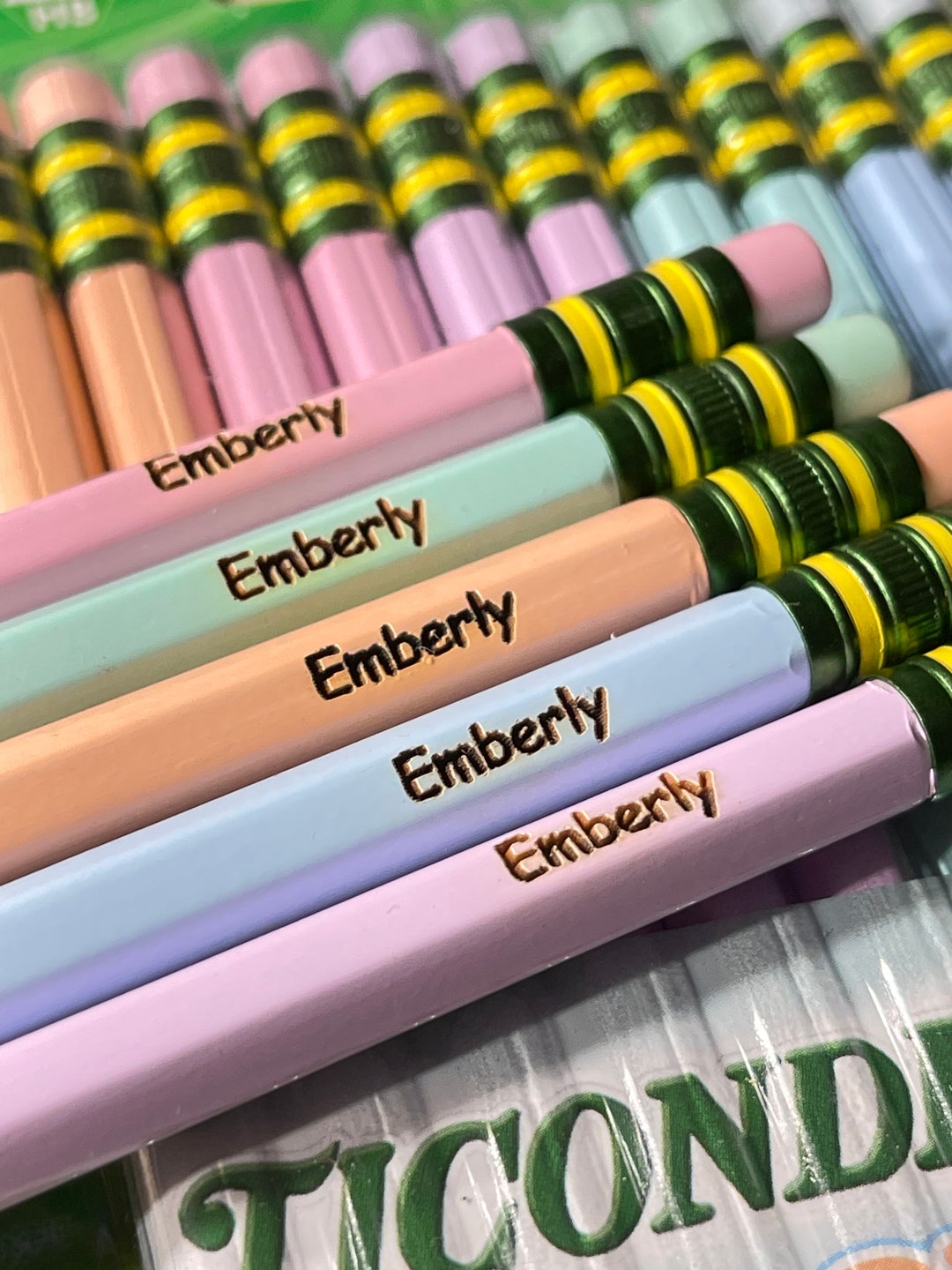 Personalized Engraved Pastel Ticonderoga #2 Pencils for Back to School ...