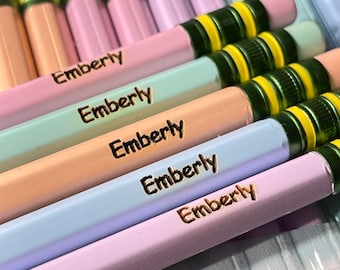 Personalized Engraved Pastel Ticonderoga #2 Pencils for Back to School Teacher or Kindergarten Pre-K Gift | Elementary Fun Pencil