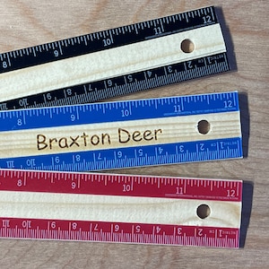 Personalized Laser Engraved 12 Wooden Ruler for Back to School Elementary Student or Teacher Gift Laser Engraved Wood Rulers afbeelding 5