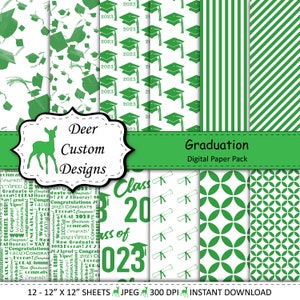 2023 Graduation Paper Pack | Graduation Scrapbook Paper | Printable Graduation Papers | Grad Paper | Printable Grad Papers | Scrapbook Paper