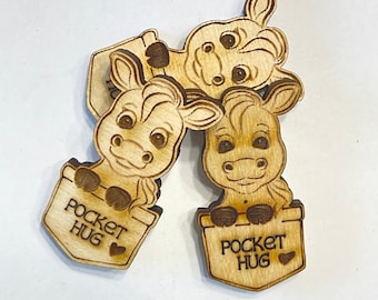 Horse Pocket Hug Laser Ready Cut File for Glowforge or Other Lasers | SVG and PDF Digital Cut File | Cute Pocket Pal Token Engraving File