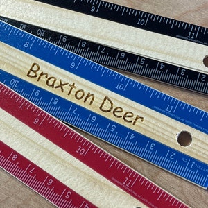 Personalized Laser Engraved 12 Wooden Ruler for Back to School Elementary Student or Teacher Gift Laser Engraved Wood Rulers afbeelding 6