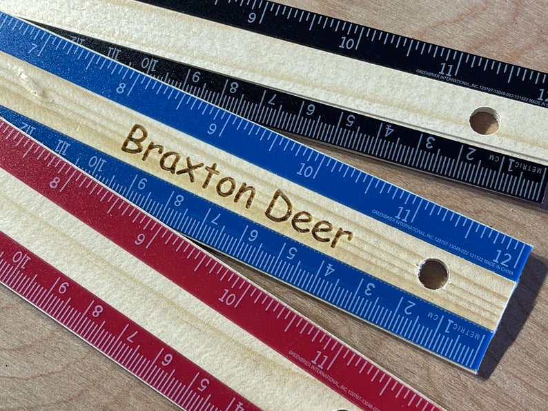 Personalized Laser Engraved 12 Wooden Ruler for Back to School Elementary Student or Teacher Gift Laser Engraved Wood Rulers afbeelding 6