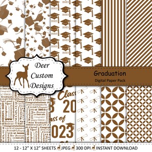2023 Graduation Paper Pack | Graduation Scrapbook Paper | Printable Graduation Papers | Grad Paper | Printable Grad Papers | Scrapbook Paper