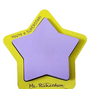 Personalized Star Teacher Sticky Note Holder Laser Engraved Teacher Appreciation or Back to School Gift for Teachers or Educators afbeelding 2