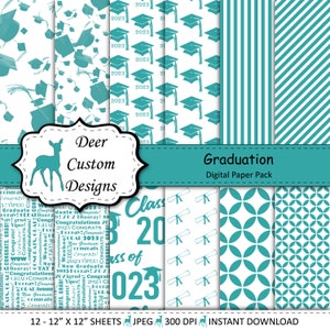 2023 Graduation Paper Pack | Graduation Scrapbook Paper | Printable Graduation Papers | Grad Paper | Printable Grad Papers | Scrapbook Paper