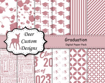 2023 Graduation Paper Pack | Graduation Scrapbook Paper | Printable Graduation Papers | Grad Paper | Printable Grad Papers | Scrapbook Paper