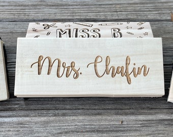 Personalized Teacher Dry Eraser | Laser Engraved Teacher Appreciation or Back to School Gift for Teachers or Educators