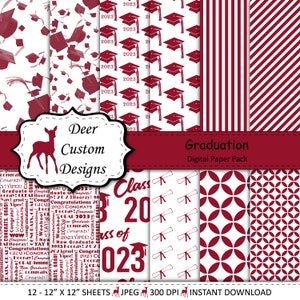 2023 Graduation Paper Pack / Graduation Scrapbook Paper / Graduation Papers stampabili / Grad Paper / Grad Papers stampabili / Scrapbook Paper