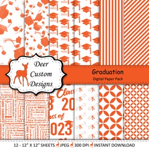 2023 Graduation Paper Pack | Graduation Scrapbook Paper | Printable Graduation Papers | Grad Paper | Printable Grad Papers | Scrapbook Paper