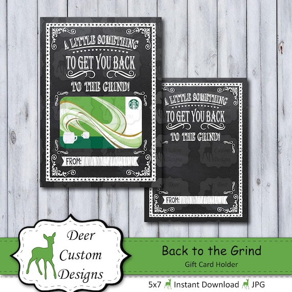 Back to the Grind Gift Card Holder | Back to School | Printable Gift Card Holder | Instant Download | Starbucks | Teacher Appreciation Gift Il_570xn