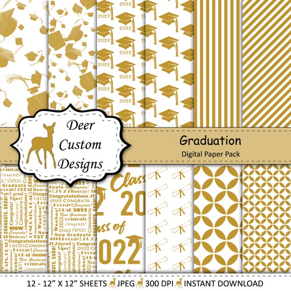 2022 Graduation Paper Pack Graduation Scrapbook Paper Printable 2022 Graduation Paper Pack Graduation Scrapbook Paper Printable