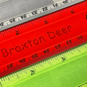 Personalized Laser Engraved 12&quot; Flexible Ruler for Back to School Elementary Student or Teacher Gift | Laser Engraved Wood Rulers