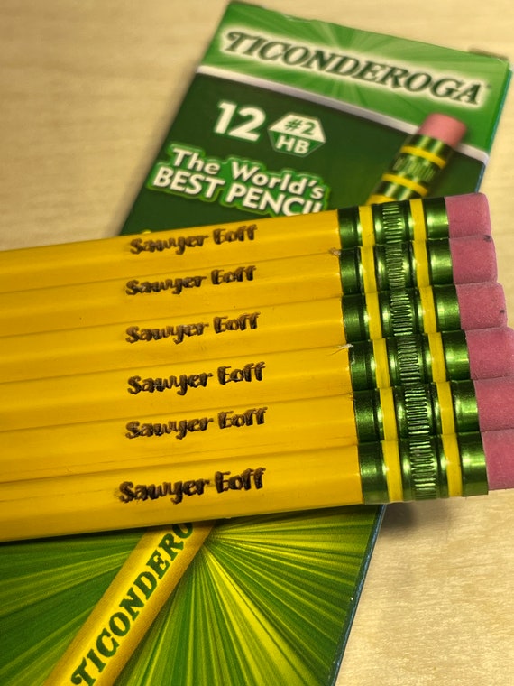 Personalized Engraved Ticonderoga #2 Pencils for Back to School Elementary Teacher or Kindergarten Pre-K Gift | Laser Engrave Student Pencil Il_570xn