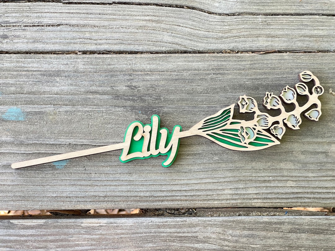 Personalized Lily of the Valley Wooden Name Flower, Mother's Day Gift ...