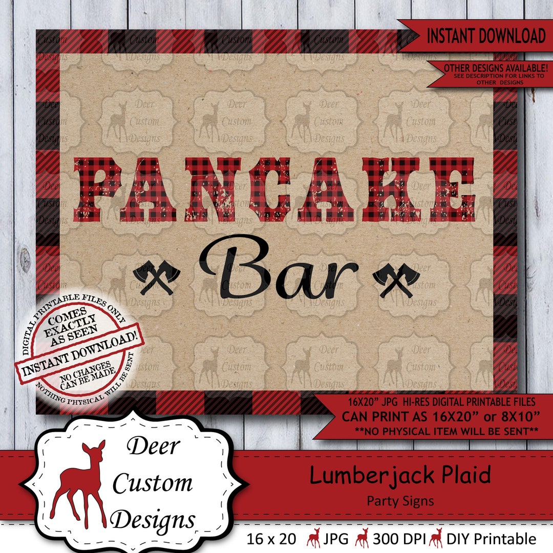 Printable Lumberjack Party Sign | Instant Download | Plaid Baby Shower ...