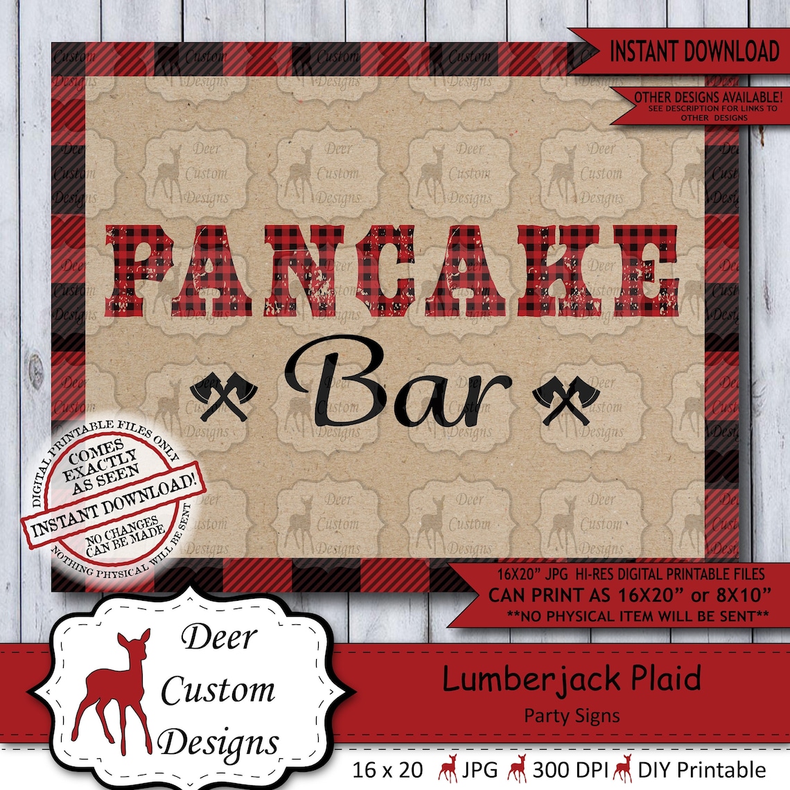 Printable Lumberjack Party Sign Instant Download Plaid - Etsy