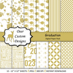 2023 Graduation Paper Pack | Graduation Scrapbook Paper | Printable Graduation Papers | Grad Paper | Printable Grad Papers | Scrapbook Paper