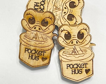 Snake Pocket Hug Laser Ready Cut File for Glowforge or Other Lasers | SVG and PDF Digital Cut File | Cute Pocket Pal Token Engraving File