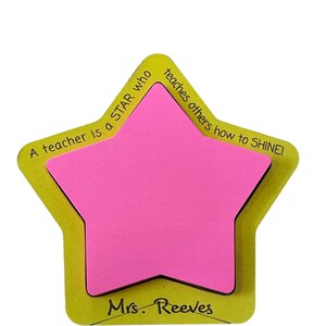 Personalized Star Teacher Sticky Note Holder Laser Engraved Teacher Appreciation or Back to School Gift for Teachers or Educators afbeelding 6