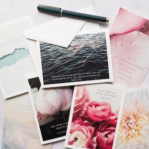 Bible verse note card set, christian stationery, fine art photography notecards , set of 7