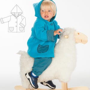 Modello di cucito ZIPFELJACKE TORETTO PDF – foderato con cappuccio a punta + istruzioni fotografiche