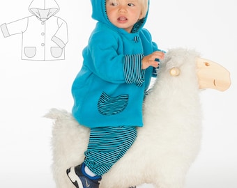 Wykrój kurtki ZIPFELJACKE TORETTO w formacie PDF – z podszewką i spiczastym kapturem + instrukcja ze zdjęciami