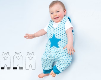 Sewing Pattern Romper ALBERTO PDF 2 Views Seam Allowance Sizes 1M-3Y