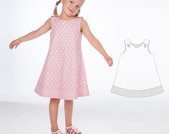 Girls Dress Pattern STEFFI – 3-in-1 Pinafore, Reversible & Ruffle Dress PDF 9m–12y