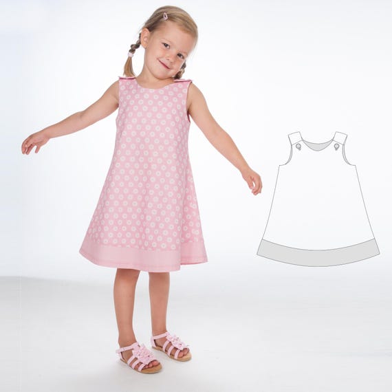 Mädchenkleid Schnittmuster STEFFI – 3-in-1 Trägerkleid, Wendekleid und Rüschenkleid PDF 74/80–146/152