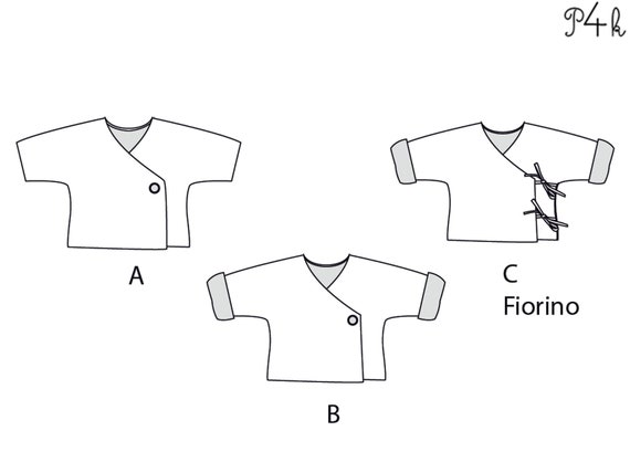 Schnittmuster Baby Jacke Baby Wickeljacke Kinderjacke Gefüttert Für Anfänger Papierschnitt Mit Nähanleitung Fiorino Von Patternforkids