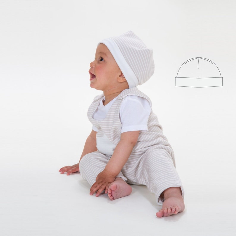 Ensemble de patrons de couture, barboteuse pour bébé et bonnet tailles 56-98 de Patternforkids image 7