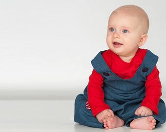 Patron de couture pour salopette bébé PHIL ARTURO – salopette longue et barboteuse d'été PDF tailles 56/62 à 92/98
