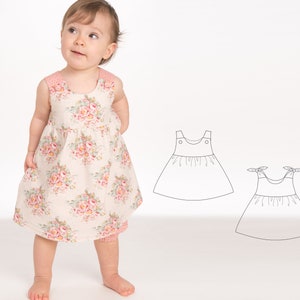 Easy Baby Girls Pinafore Dress Sewing Pattern PDF sizes 3m-4y | Toddler Dress Pattern | DIY Baby Dress | Instant Download |