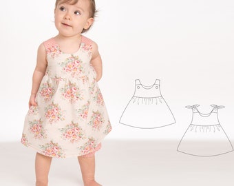 Wykrój sukienki dziecięcej LIPSIA CLARA PDF 2w1 Pinafore 62/68-98/104
