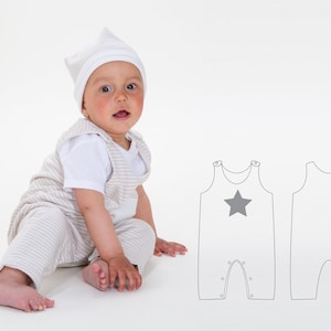 Ensemble de patrons de couture, barboteuse pour bébé et bonnet tailles 56-98 de Patternforkids image 1