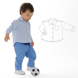Schnittmuster Hemd TOM für Baby und Kinder-Jungen Größen 68-122 Patternforkids Bild 1