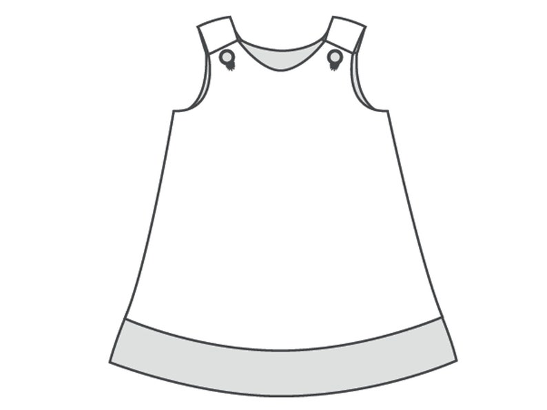 Easy girls pinafore dress sewing pattern w. hem buttons. Sleeveless tunic pattern for baby kids ebook pdf STEFFI by Patternforkids imagem 2