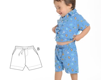 Boys baby/toddler pants, sewing pattern eBook pdf. NOAH sizes 6m to 7y by Patternforkids.