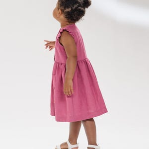 Sewing Pattern Tutorial PDF Download Digital Guide Girls Dress Instructions Beginner Friendly Project Multiple Size Range Button Front Style Ruffle Bodice Design Gathered Skirt Detail Complete Photo Instructions Easy Learning Steps