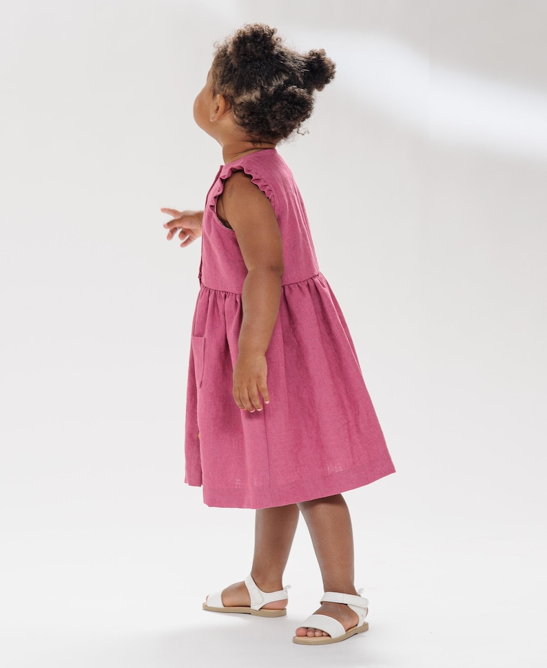 Sewing Pattern Tutorial PDF Download Digital Guide Girls Dress Instructions Beginner Friendly Project Multiple Size Range Button Front Style Ruffle Bodice Design Gathered Skirt Detail Complete Photo Instructions Easy Learning Steps