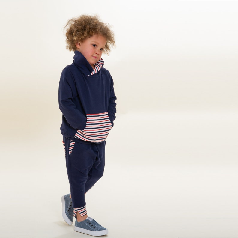 Schnittmuster Sweatshirt Hoodie und Haremshose, Jogginghose Größen 80 146 von Patternforkids Bild 7