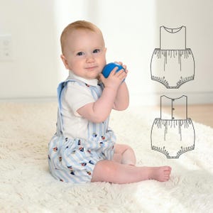 Baby Bloomer Pattern MARCO – Bubble Romper PDF with Snaps Sizes 0m–2y